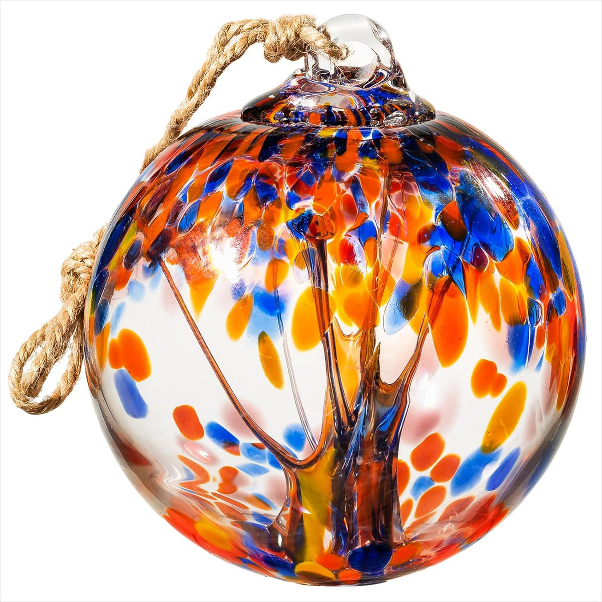 4” Tree of Life Witch Balls, Gazing Balls Hanging Friendship Balls, Hand-Blown Glass Christmas