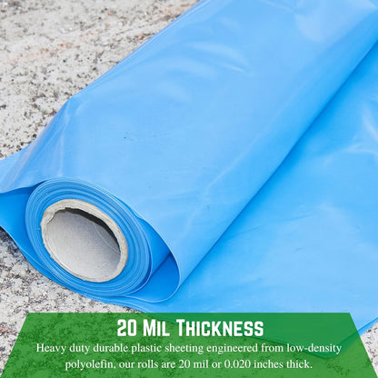 Farm Plastic Supply - Concrete Vapor Barrier - 20 mil - Heavy Duty Plastic Tarp, Polyolefin Vapor