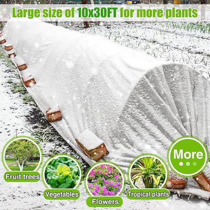 Alphatool Plant Covers Freeze Protection - 10 ft x 30 ft Frost Cloths Blankets for Outdoor Plants