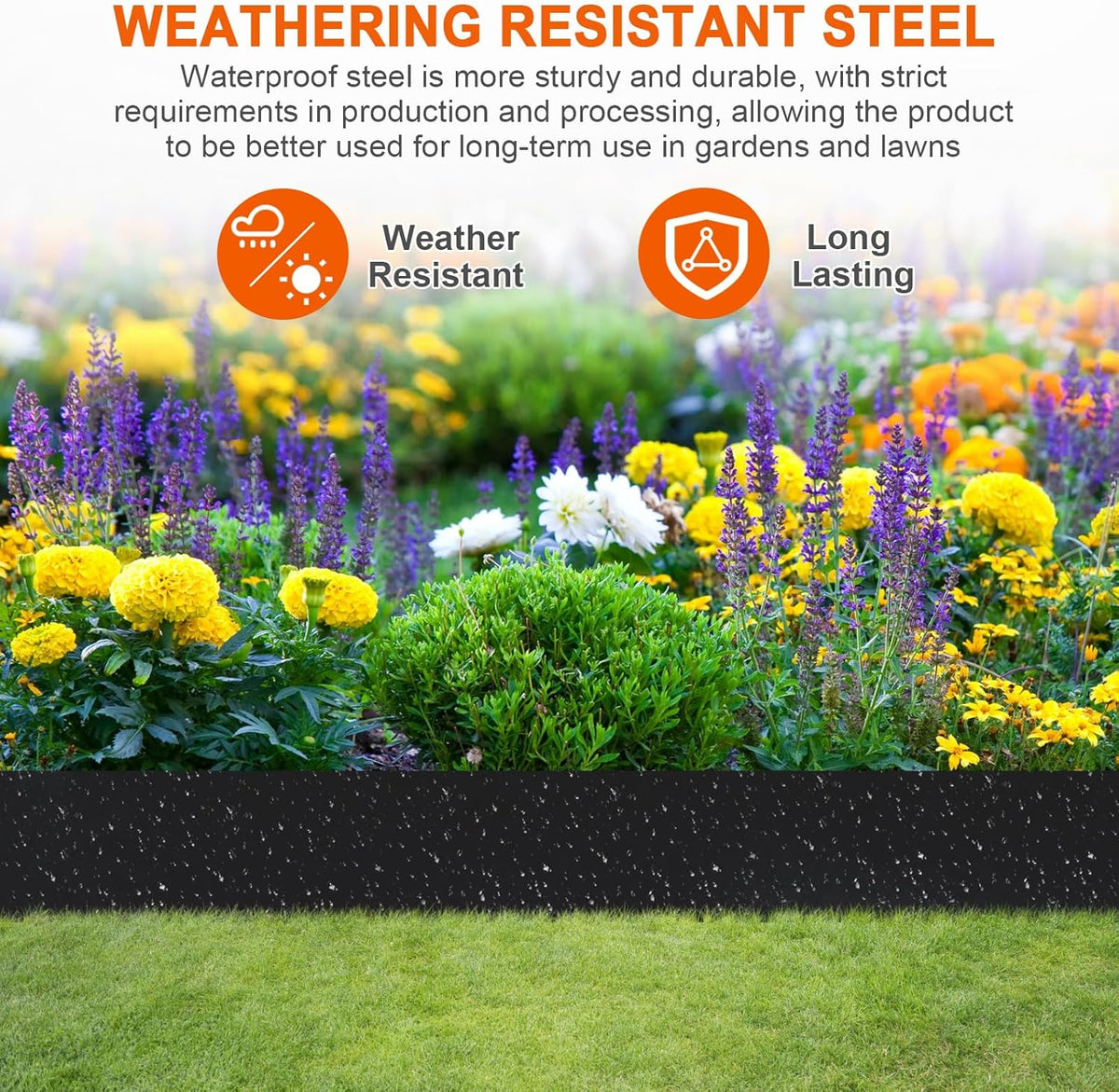 42" L X 7.9" H Metal Landscape Edging, 6 Pack Heavy Duty Galvanized Steel Garden Edging,42 Inch