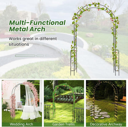 Giantex Garden Arch Trellis - 7.9 ft Metal Arbor Pergola for Climbing Plants Rose Clematis Vines