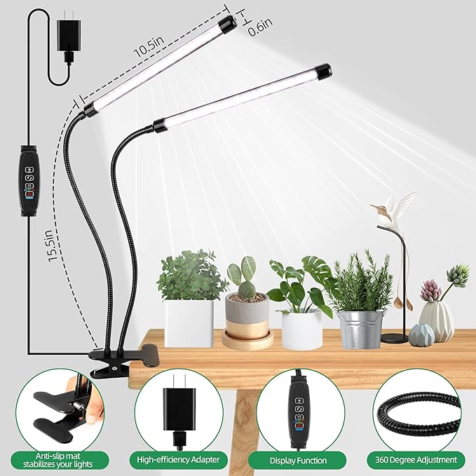 Grow Light 6500K Full Spectrum Plant Grow Lights 84 LED Plant Light with Clip Grow Lamp for Indoor