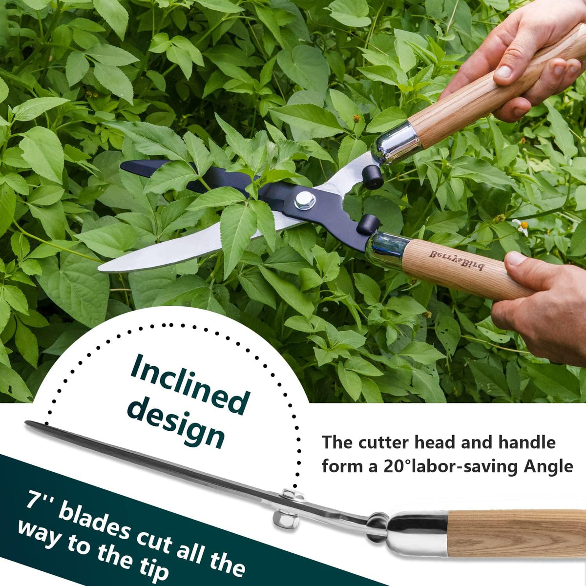 Berry&Bird Garden Hedge Shears,19.88''Heavy Duty Pruning Shear for Trimming Borders and Bushes