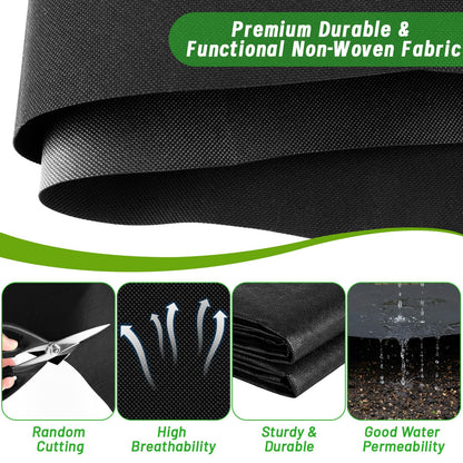EcoBrisa 2PCS 63 x 114IN Raised Garden Bed Liner, Non Woven Fabric for Large Veg Trough, Cuttable