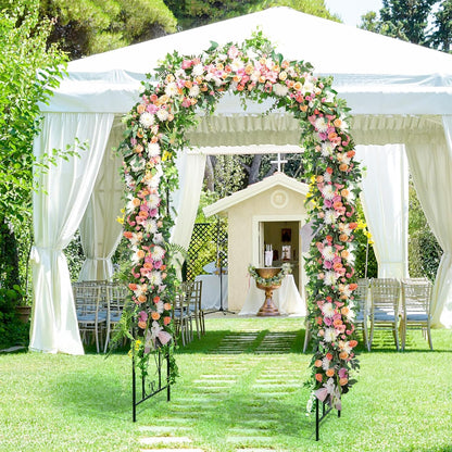 Moccha Garden Arch, 7.2Ft Metal Arbor for Climbing Plants, Vines, Roses, Outdoor Pergola Trellis