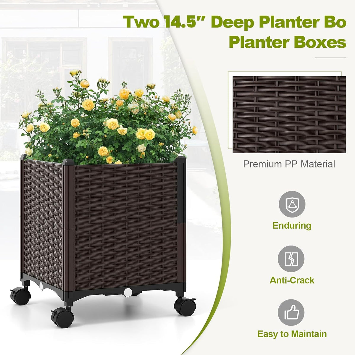 Happygrill 80" Garden Arch Trellis, Metal Archway Pergola with 2 Planter Boxes, Detachable