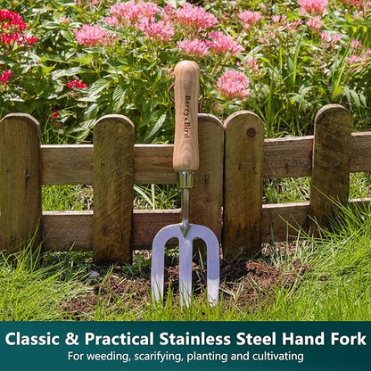 Berry&Bird Garden Tool Set- 3PCS Stainless Steel Gardening Tool Sets with Wooden Handle Trowel