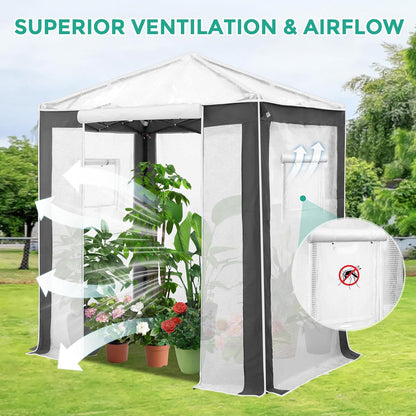 EAGLE PEAK 6x4 Portable Walk in Greenhouse with Polyester Reinforced Corners, Instant Pop up Indoor
