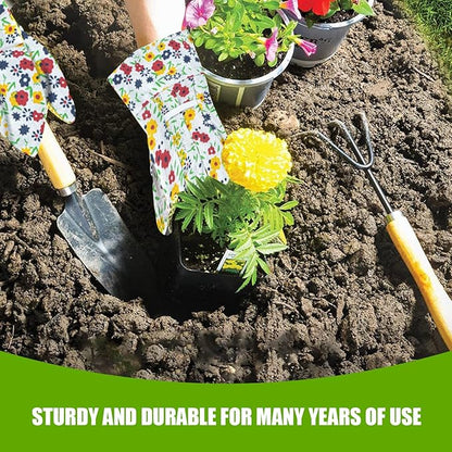Gardening Tools Set Set for Women, 10 Pieces Heavy Duty Gardening Hand Tools with Storage Handbag