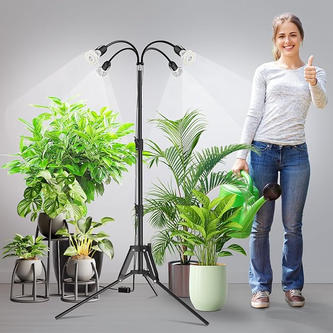 SANSI Grow Lights for Indoor Plants, 4 Head Dimmable Plant Lights for Indoor Growing, 35"-64"