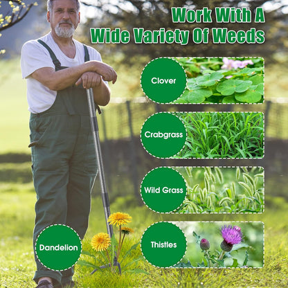 Weed Puller Tool, Stand Up Manual Weeder, Heavy Duty Garden Weeding Tool with 60 inch Long Handle,4