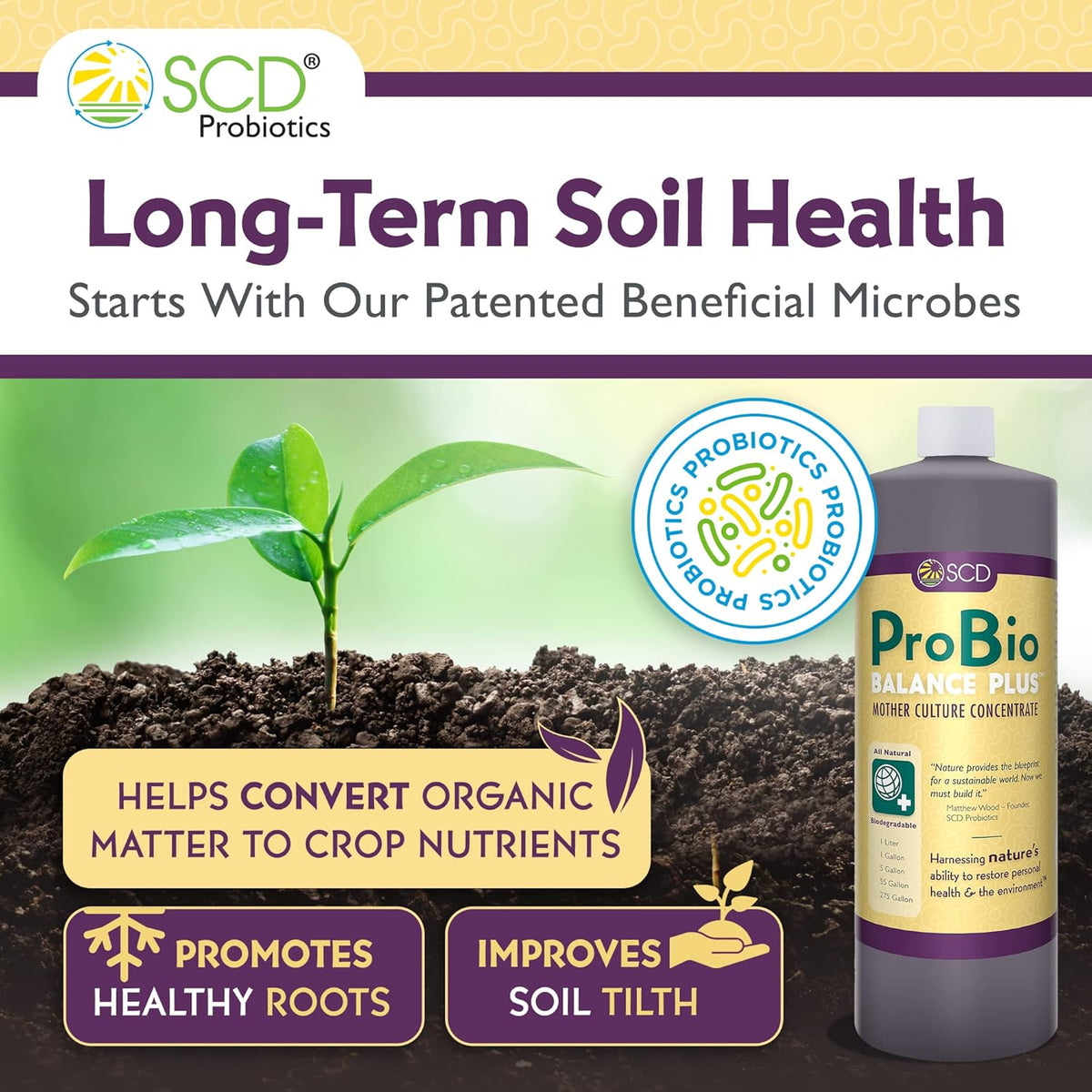 SCD Probiotics ProBio Balance Plus - Make 20X More Soil Conditioner - Super Concentrate Of