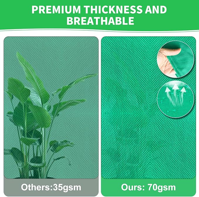 2 Pack Plant Covers Freeze Protection, 47''W x 78''H 2.5oz/yd² Winter Tree Frost Blankets Frost