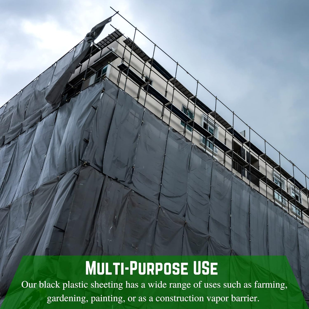Farm Plastic Supply - Black Plastic Sheeting - 10 mil - (2.5' x 100') - Polyethylene Vapor Barrier