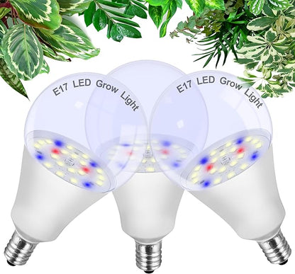 ALIDE E17 Intermediate Base Plant Grow Light Bulbs for Indoor Plants, E17 Full Spectrum Sun Grow