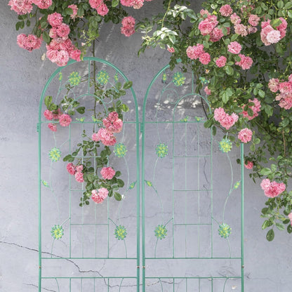 2 Pack Metal Garden Trellis 71" H Garden Fence Rustproof Trellis for Climbing Plants Support Roses
