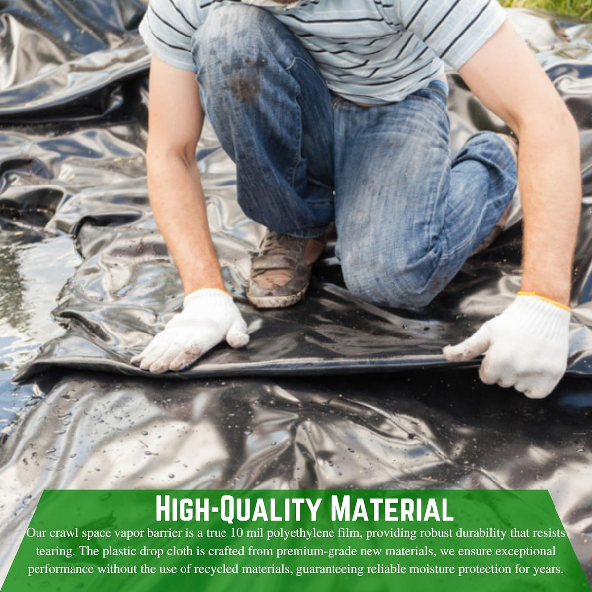 Farm Plastic Supply - Crawl Space Vapor Barrier - 10 Mil - Black Vapor Barrier, Thick Plastic