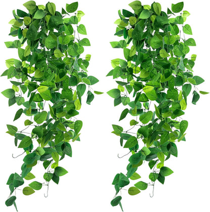DomeStar 2PCS Fake Vines, Fake Hanging Plants Ivy Vines, Artificial Greenery Garland for Home