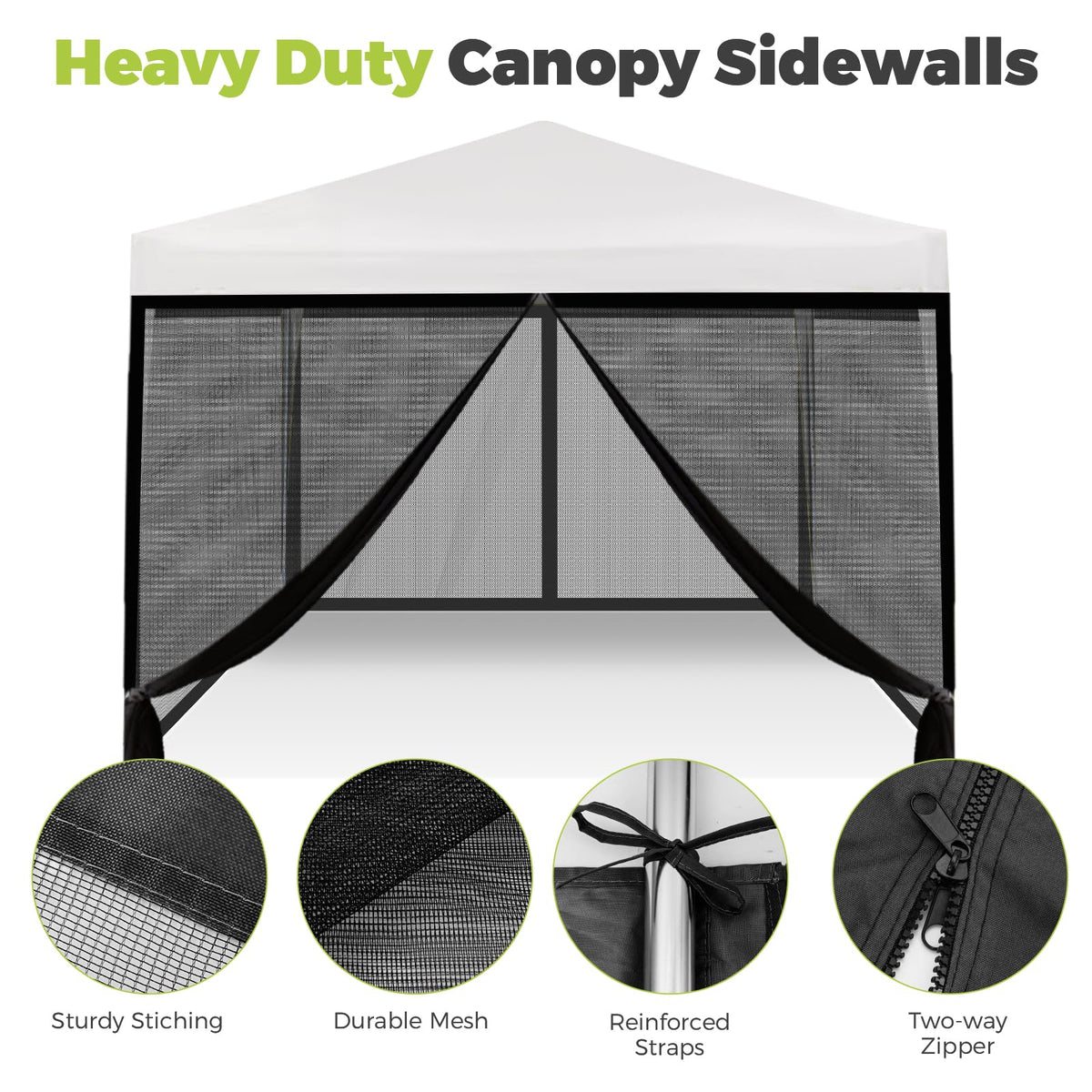 10x10 ft Mosquito Netting for Pop Up Canopy, Universal Bug Screen Tent Enclosure, Outdoor Canopy