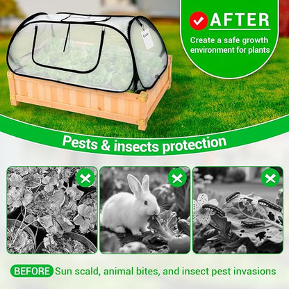 Garden Covers for Raised Beds, Pop Up Raised Garden Bed Cover, Garden Row Plants Cover Accelerator
