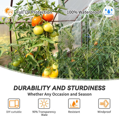 12x50 Ft Clear Greenhouse Film Plastic Sheeting, Greenhouse Polyethylene Plastic Film 6 mil