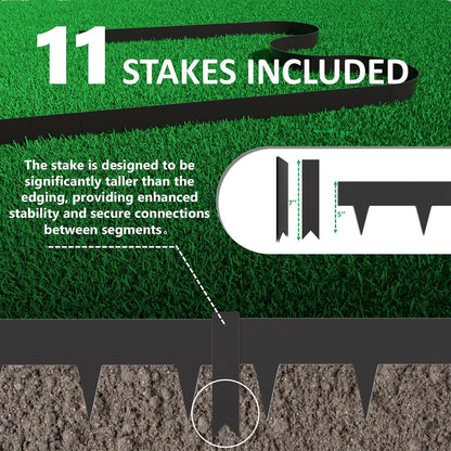 33ft. Galvanized Steel Landscape Edging (10-Pack) – 40" Metal Edging for Landscaping with 11
