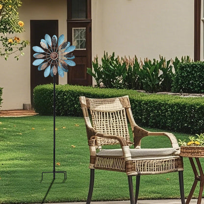 WONDER GARDEN Wind Spinners Outdoor - Metal Wind Spinner Windmill, 4.3 Ft Kinetic Wind Sculpture &