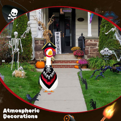 Halloween Pirate Lawn Porch Goose Outfit 23"/ 17'' Pirate Style with Bandana and Hat Costume Cement