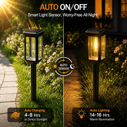 Tenmiro Solar Pathway Lights Outdoor 8 Pack, Bright Solar Garden Lights