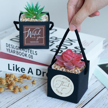 Temlum 2.5 Inch Succulent Wrap Bags (Fits 2.5″ Pots) with Thank You & Watch Me Grow Stickers, Small