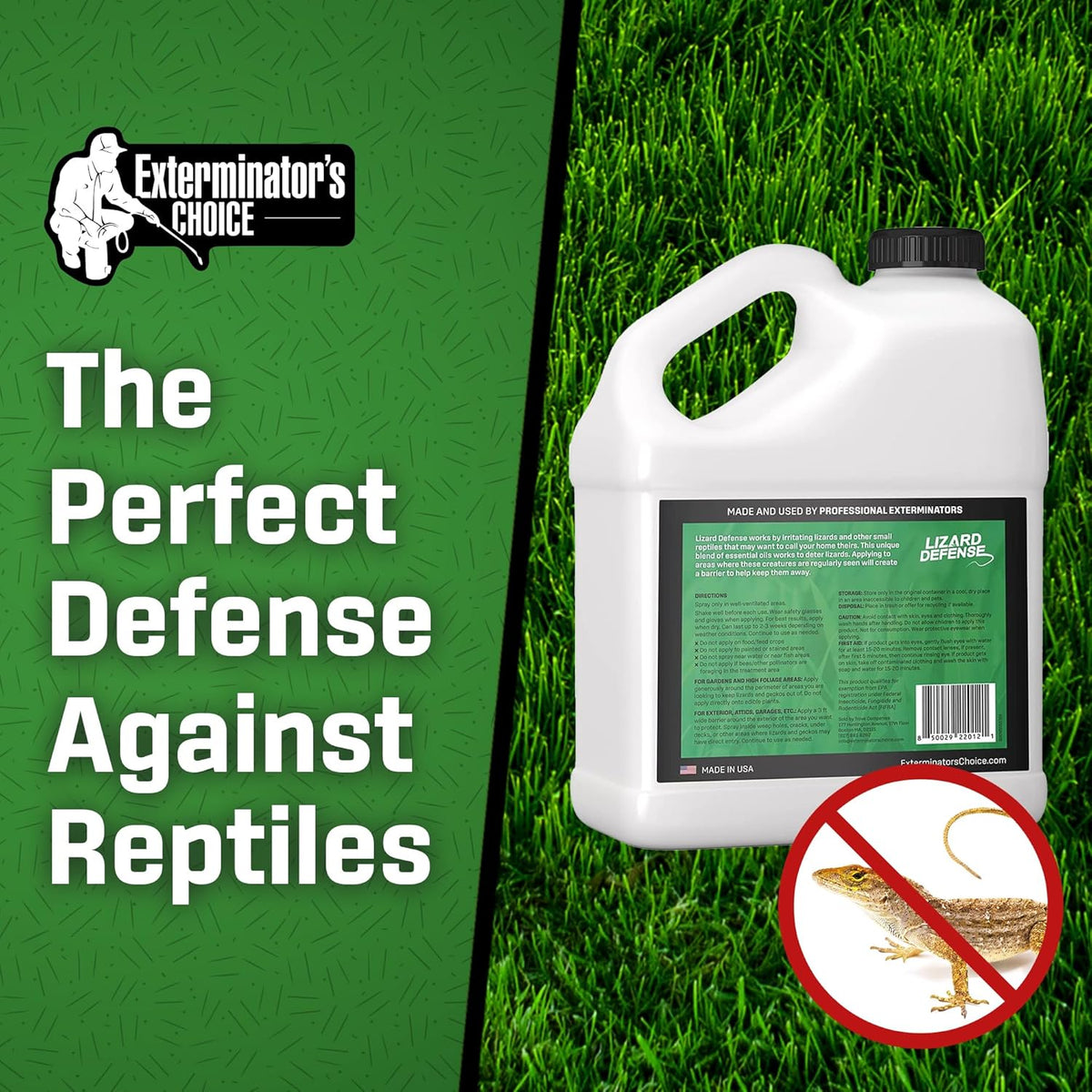 Exterminators Choice Gecko & Lizard Defense Spray - 1 Gallon (128 Fl Oz) White Unscented - Natural