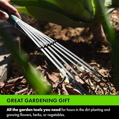 Yard Butler Terra Garden Hand Tools - Weeding Hand Tiller Tool for Efficient Gardening - Weed