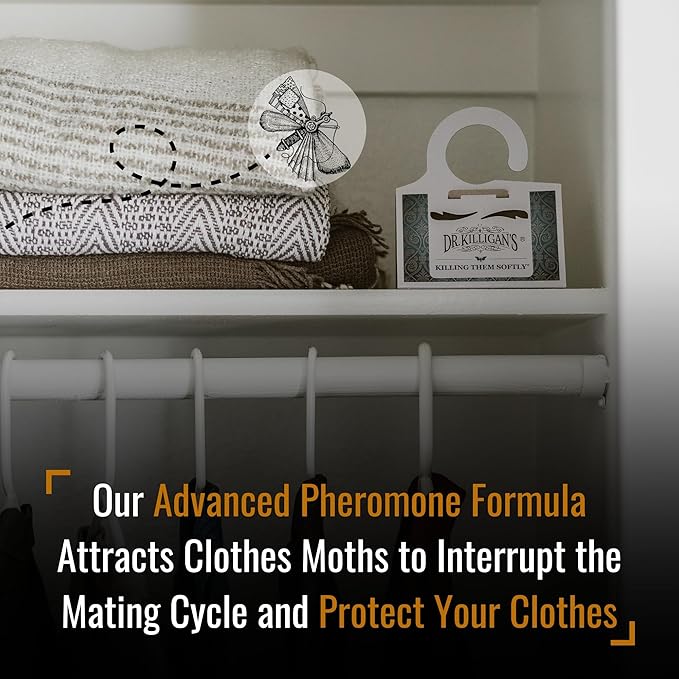 Dr. Killigan's Premium Double Potent Clothing Moth Traps with Pheromones Prime | Organic Clothes