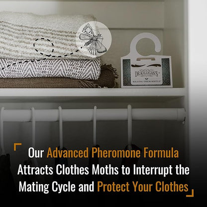 Dr. Killigan's Premium Double Potent Clothing Moth Traps with Pheromones Prime | Organic Clothes