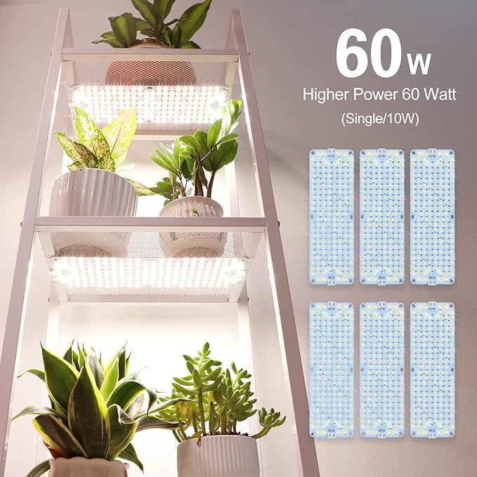6Pack 2025 Ultra-Thin Panel Grow Lights for Seed Starting, Vegetables, Greenhouse & Under Cabinet &