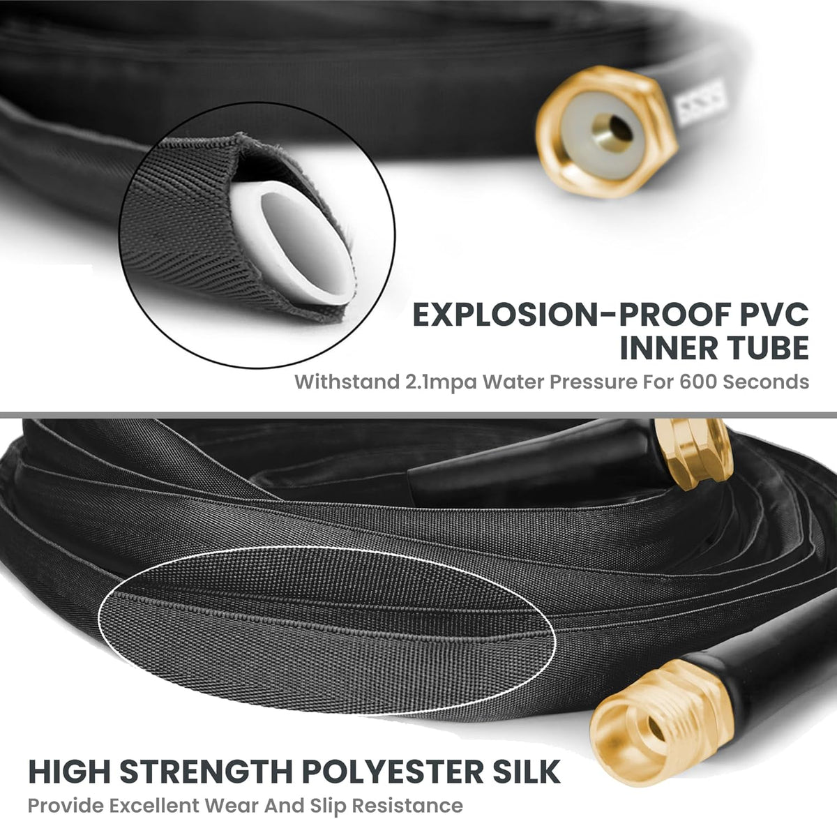 Giraffe Tools Garden Hose 75FT Lightweight Lay Flat Water Hose Kink Free Flexible Hose with 9 Spray