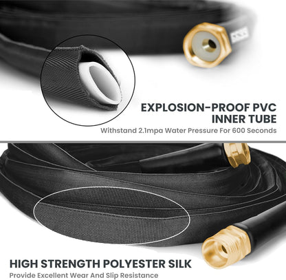 Giraffe Tools Garden Hose 75FT Lightweight Lay Flat Water Hose Kink Free Flexible Hose with 9 Spray