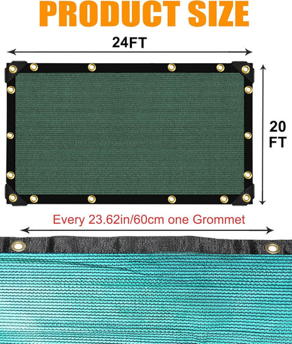 E.share 70% Shade Cloth for Garden, 20 Ft X 24 Ft Sun Shades Outdoor Patio with Grommets for Plant