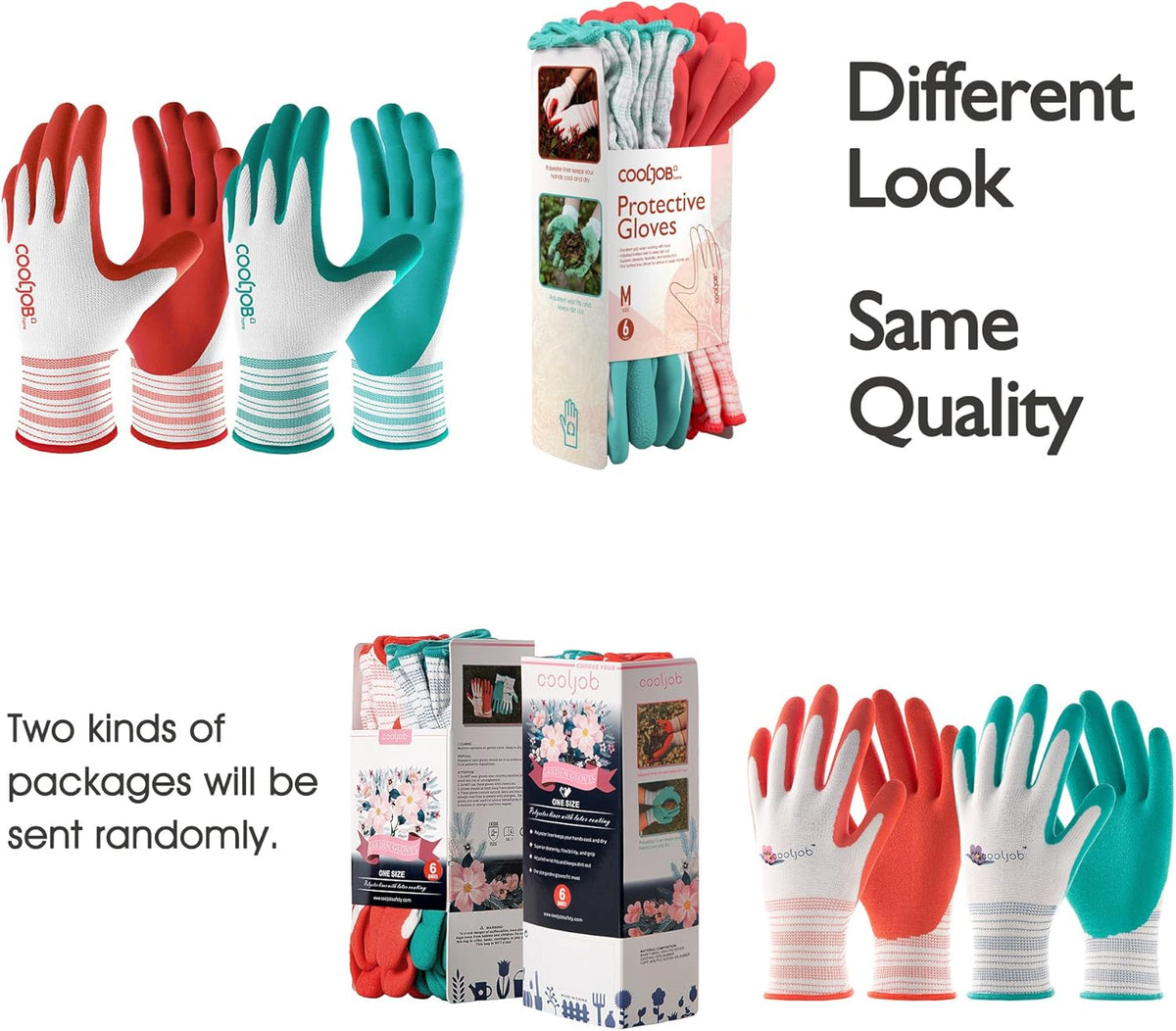 COOLJOB 10 Pairs Gardening Gloves for Women Ladies, Breathable Rubber Coated for Yard Garden