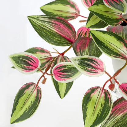 Briful Small Faux Plants Indoor Artificial Potted Silk Plants Fake Watermelon Peperomia Trailing