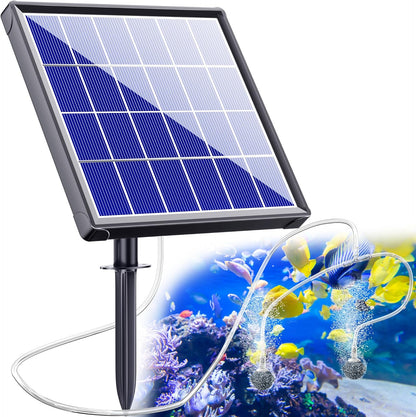 NFESOLAR Solar Pond Aerator with Battery Backup, 3 Modes, 2 Air Stones, Solar Air Pump for Outdoor