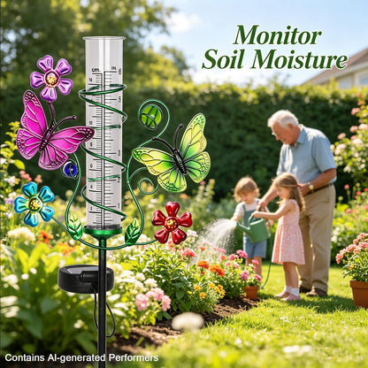 YHSOLAR Butterfly Rain Gauge with 6 Inch Plastic Tube