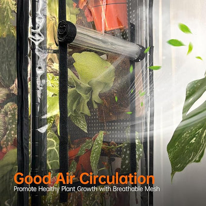 Bstrip Indoor Greenhouse Cabinet with Pegboard, Indoor Greenhouse with 4 Pack 96W Full Spectrum
