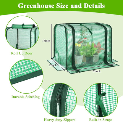 U'Artlines Portable Mini Greenhouse Small Green House with Waterproof Pad 23x13x17 Inch Plant Cover