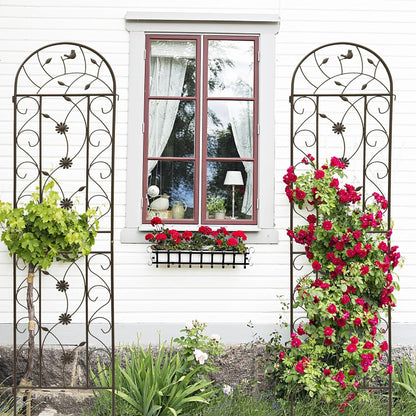 2 Pack Metal Garden Trellis 86.7" Tall Outdoor Climbing Plant Support for Roses, Flowers, Rustproof