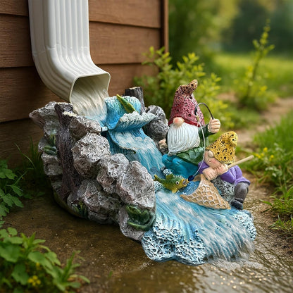 Gollum Splash Block – Decorative Resin Downspout Diverter & Water Feature, 11.4” x 6.3” x 6.9”