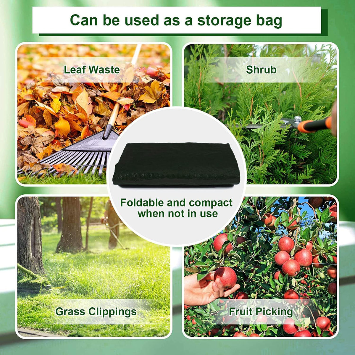 34 Gallon Garden Compost Bin Bag, Reusable Organic Fertilizer Fermented Bag with Lid,Collapsible