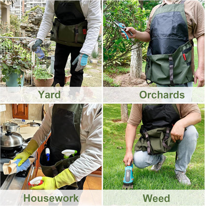 Extra Size Gardening Apron Waterproof Cross Back Apron Women, 600D Polyester Heavy Duty Men Apron