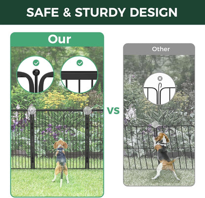 FXW Garden Fence Outdoor for The Yard – 40in(H) x 9.1ft(L) Heavy Duty Metal Animal Barrier for Dog