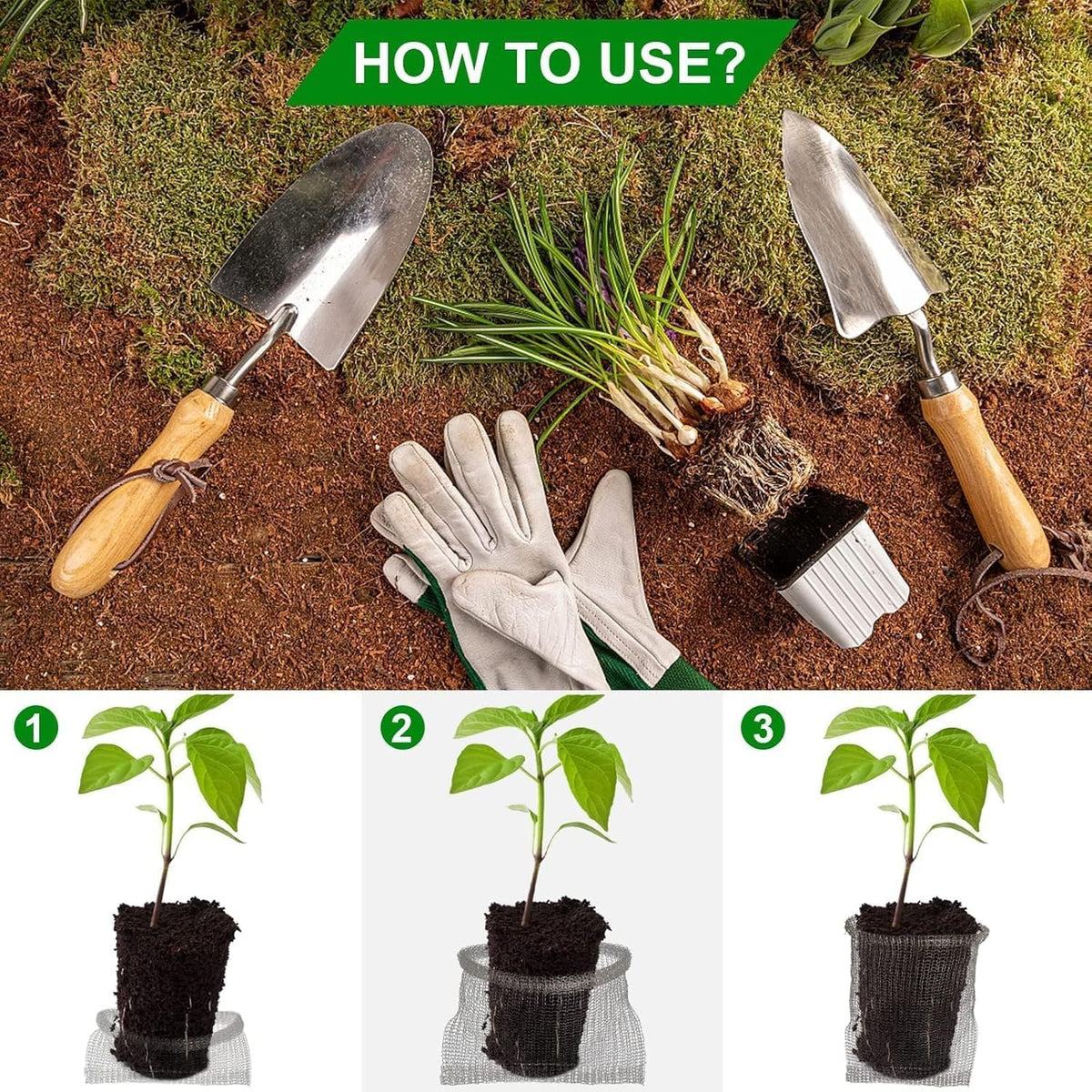 6 Pcs Plant Root Guard G-opher Basket 15 Gallon, Stainless Steel Metal Fruit Protection Bags